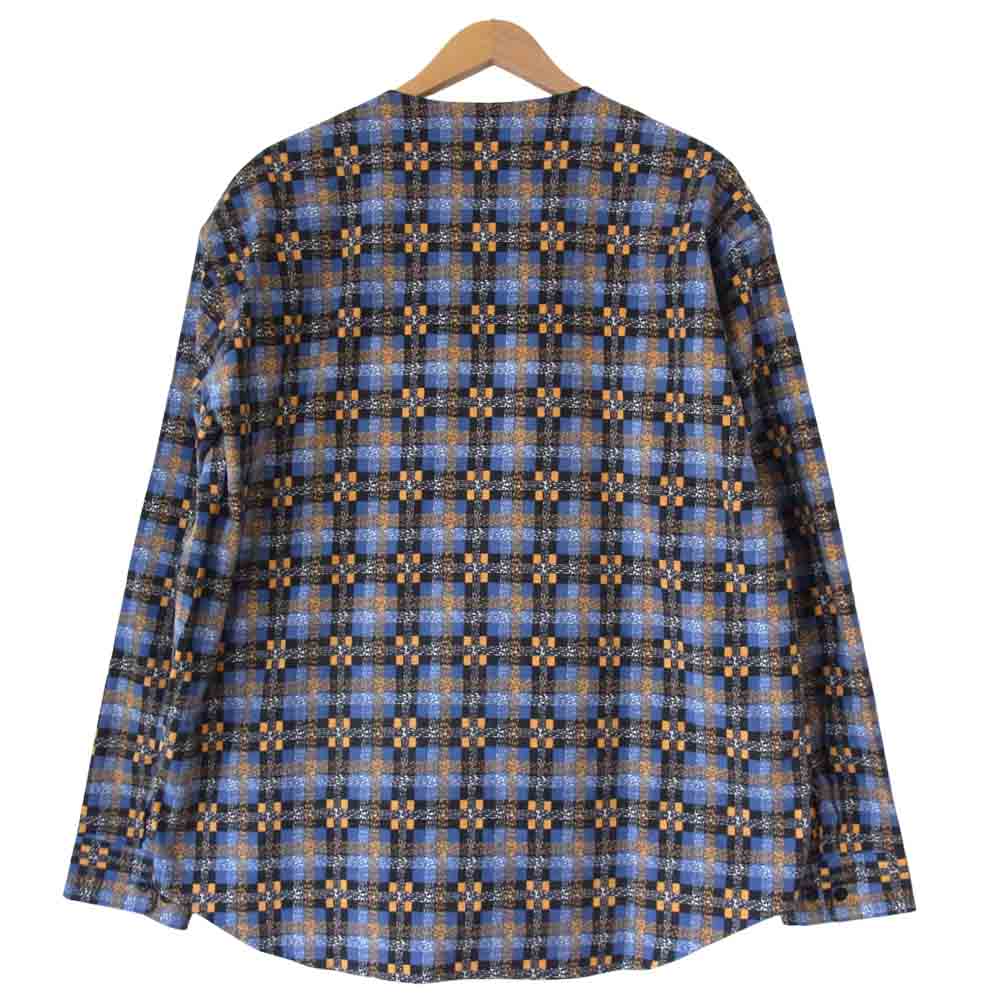 CALEE キャリー cl-20aw005 L/S NO COLLAR CHECK SHIRT マルチカラー系 XL【美品】【中古】