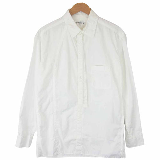 Yohji Yamamoto ヨウジヤマモト 18AW HV-B06-001 POUR HOMME プールオム 右前切り替え 環縫い シャツ  ホワイト系 2【中古】