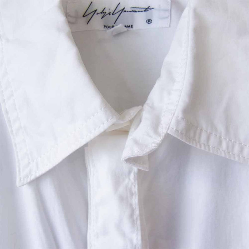 Yohji Yamamoto ヨウジヤマモト 18AW HV-B06-001 POUR HOMME プールオム 右前切り替え 環縫い シャツ  ホワイト系 2【中古】