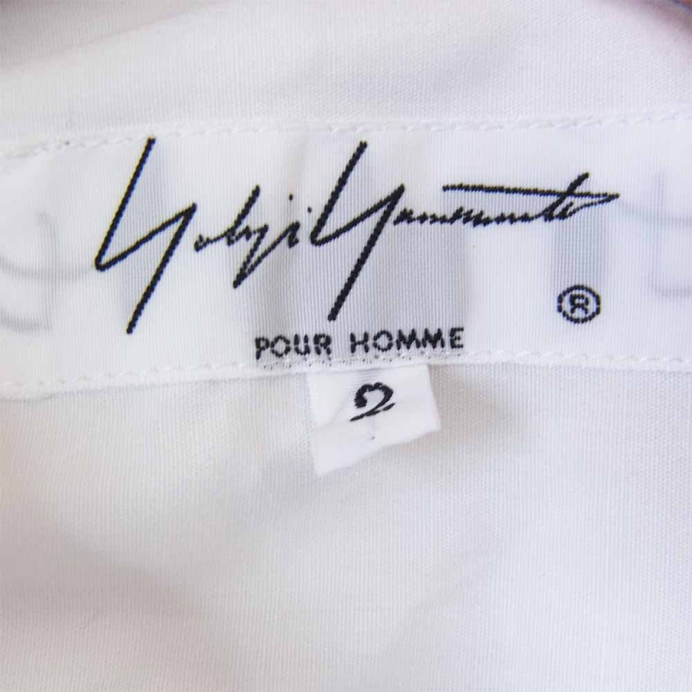 Yohji Yamamoto ヨウジヤマモト 18AW HV-B06-001 POUR HOMME プールオム 右前切り替え 環縫い シャツ  ホワイト系 2【中古】
