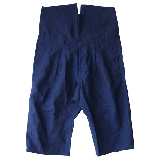 Yohji Yamamoto ヨウジヤマモト 17SS HD-P47-307 POUR HOMME プールオム インディゴリネン ハイウエスト ワイドパンツ インディゴブルー系 2【中古】