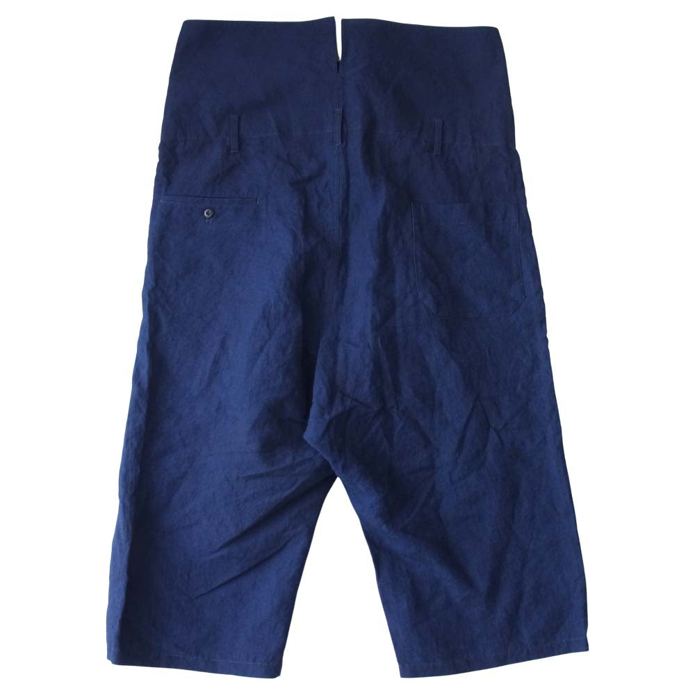 Yohji Yamamoto ヨウジヤマモト 17SS HD-P47-307 POUR HOMME プールオム インディゴリネン ハイウエスト ワイドパンツ インディゴブルー系 2【中古】