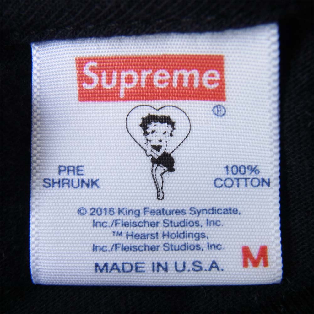 Supreme シュプリーム 16SS Betty Boop Tee ベティーブープ Tシャツ ブラック ブラック系 M【中古】