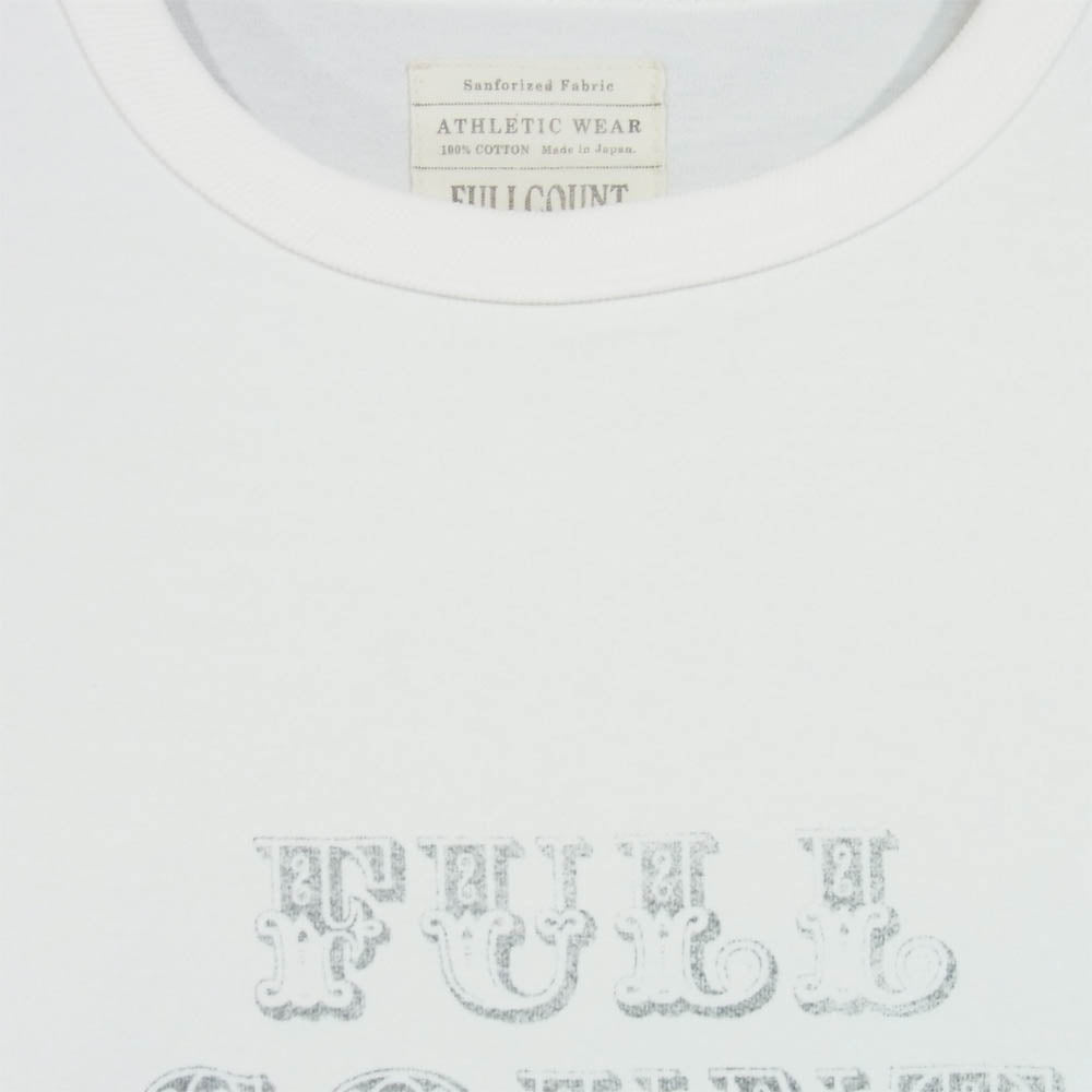 FULLCOUNT フルカウント PRINT TEE プリント Tシャツ 日本製 ロゴ 半袖 コットン ホワイト系 42【中古】