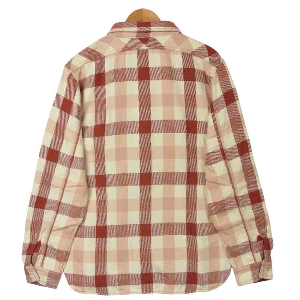 FULLCOUNT フルカウント ORIGINAL CHECK NEL SHIRTS マチ付 ヘビーネル チェック 長袖 シャツ レッド系 ホワイト系 42【中古】