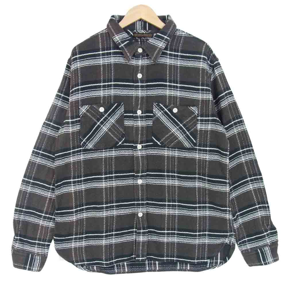FULLCOUNT フルカウント VINTAGE CHECK NEL マチ付 ヘビーネル チェック シャツ ブラック系 42【中古】