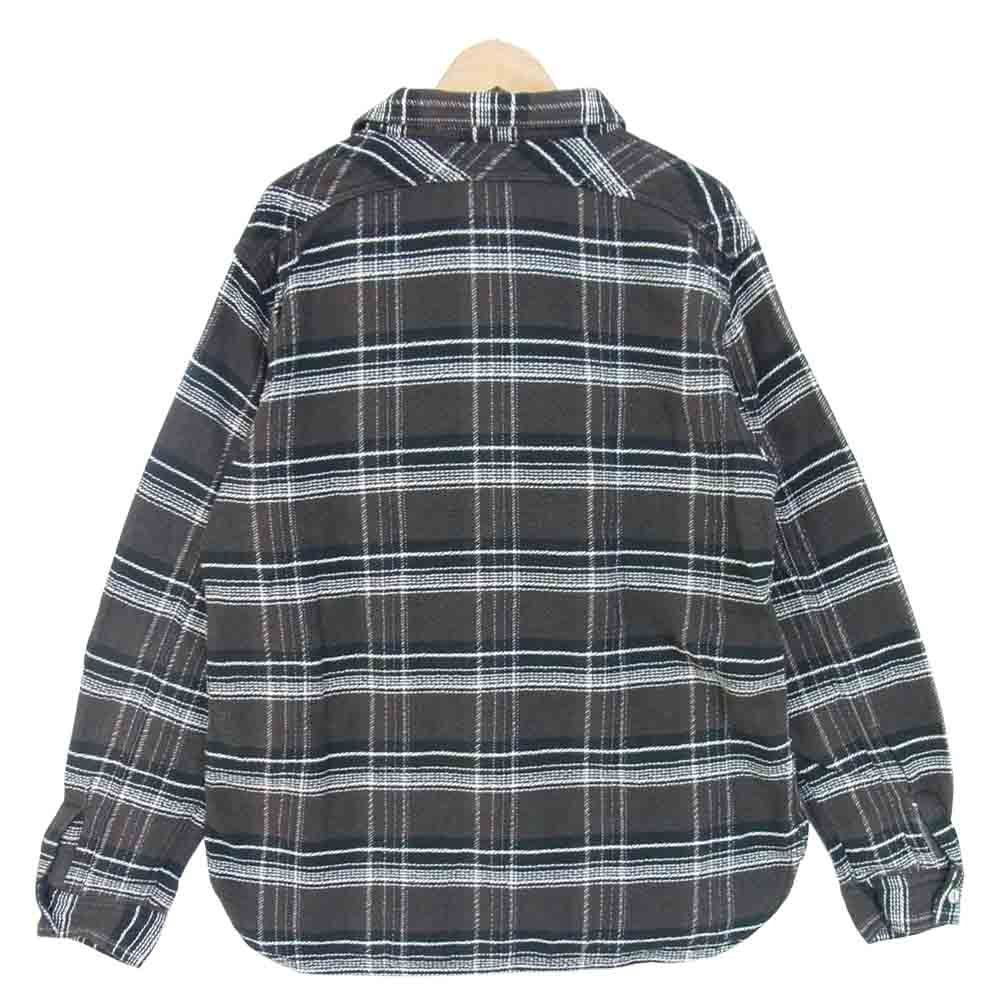 FULLCOUNT フルカウント VINTAGE CHECK NEL マチ付 ヘビーネル チェック シャツ ブラック系 42【中古】