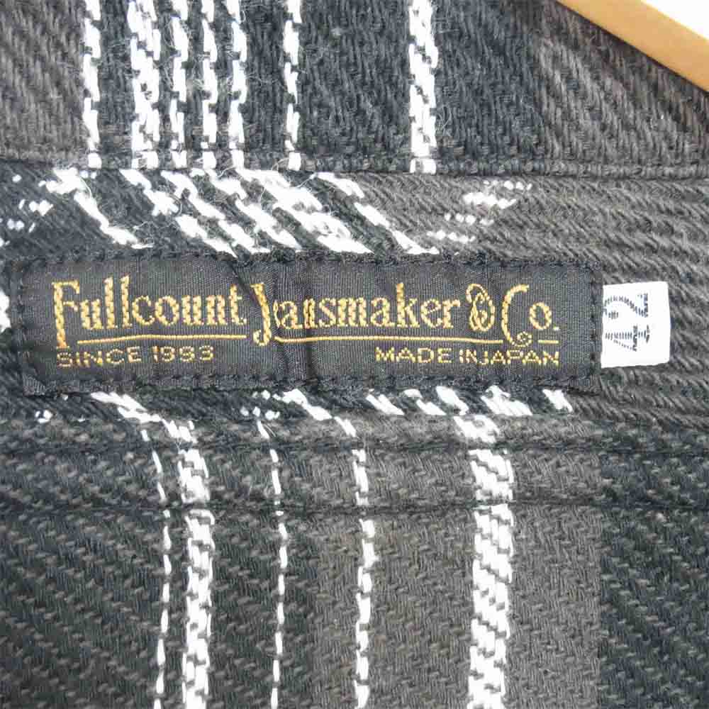 FULLCOUNT フルカウント VINTAGE CHECK NEL マチ付 ヘビーネル チェック シャツ ブラック系 42【中古】