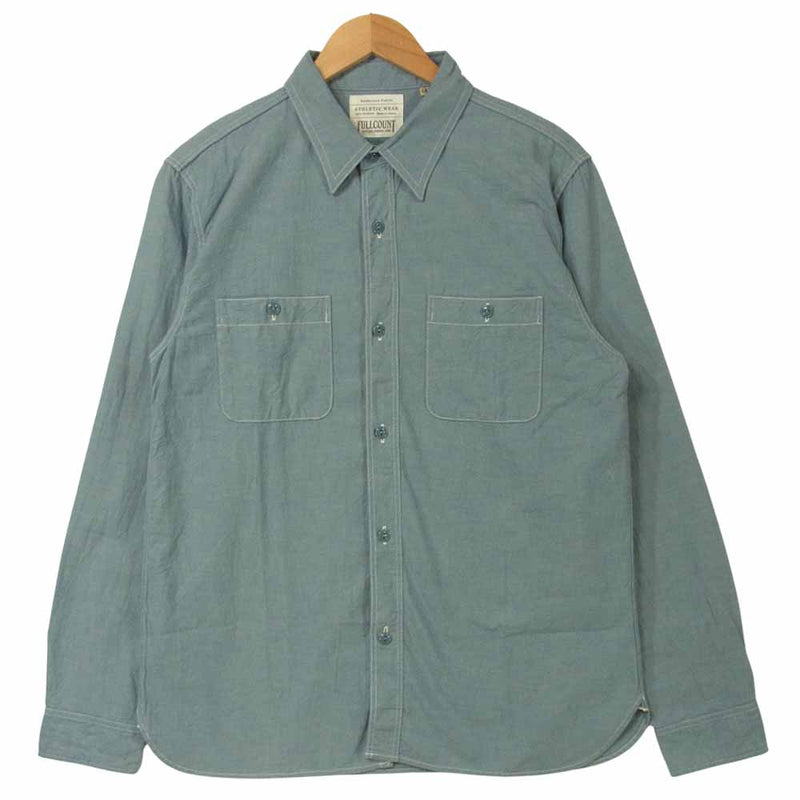 FULLCOUNT フルカウント 4810 CHAMRAY SHIRT シャンブレー 長袖 シャツ インディゴブルー系 42【美品】【中古】