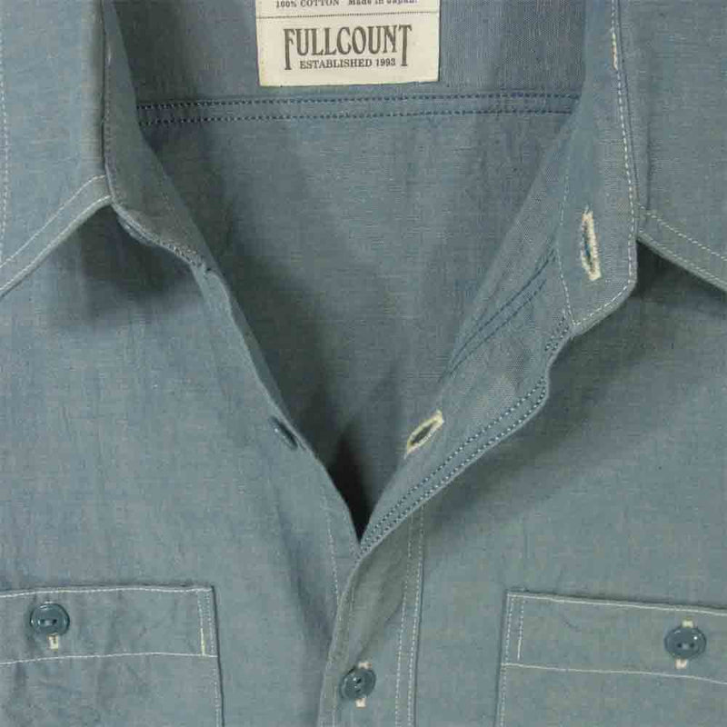 FULLCOUNT フルカウント 4810 CHAMRAY SHIRT シャンブレー 長袖 シャツ インディゴブルー系 42【美品】【中古】