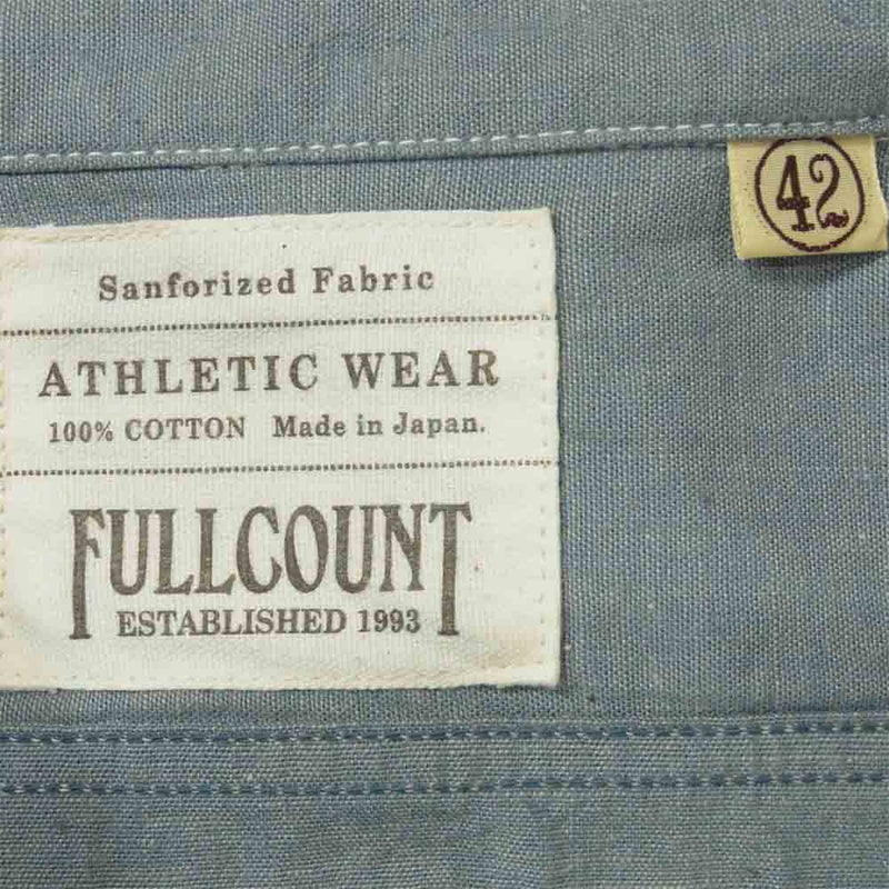 FULLCOUNT フルカウント 4810 CHAMRAY SHIRT シャンブレー 長袖 シャツ インディゴブルー系 42【美品】【中古】