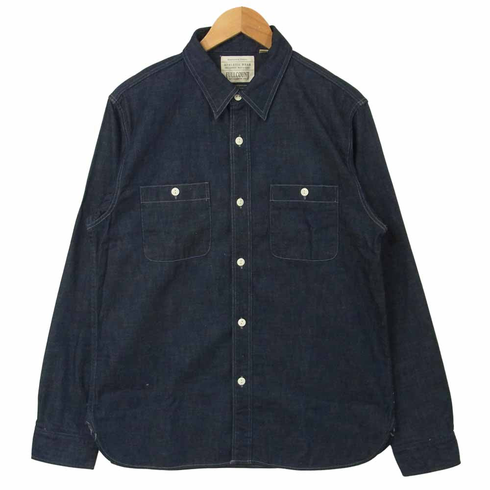 FULLCOUNT フルカウント 4890 Denim Work Shirt デニム ワーク 長袖 シャツ インディゴブルー系 42【美品】【中古】