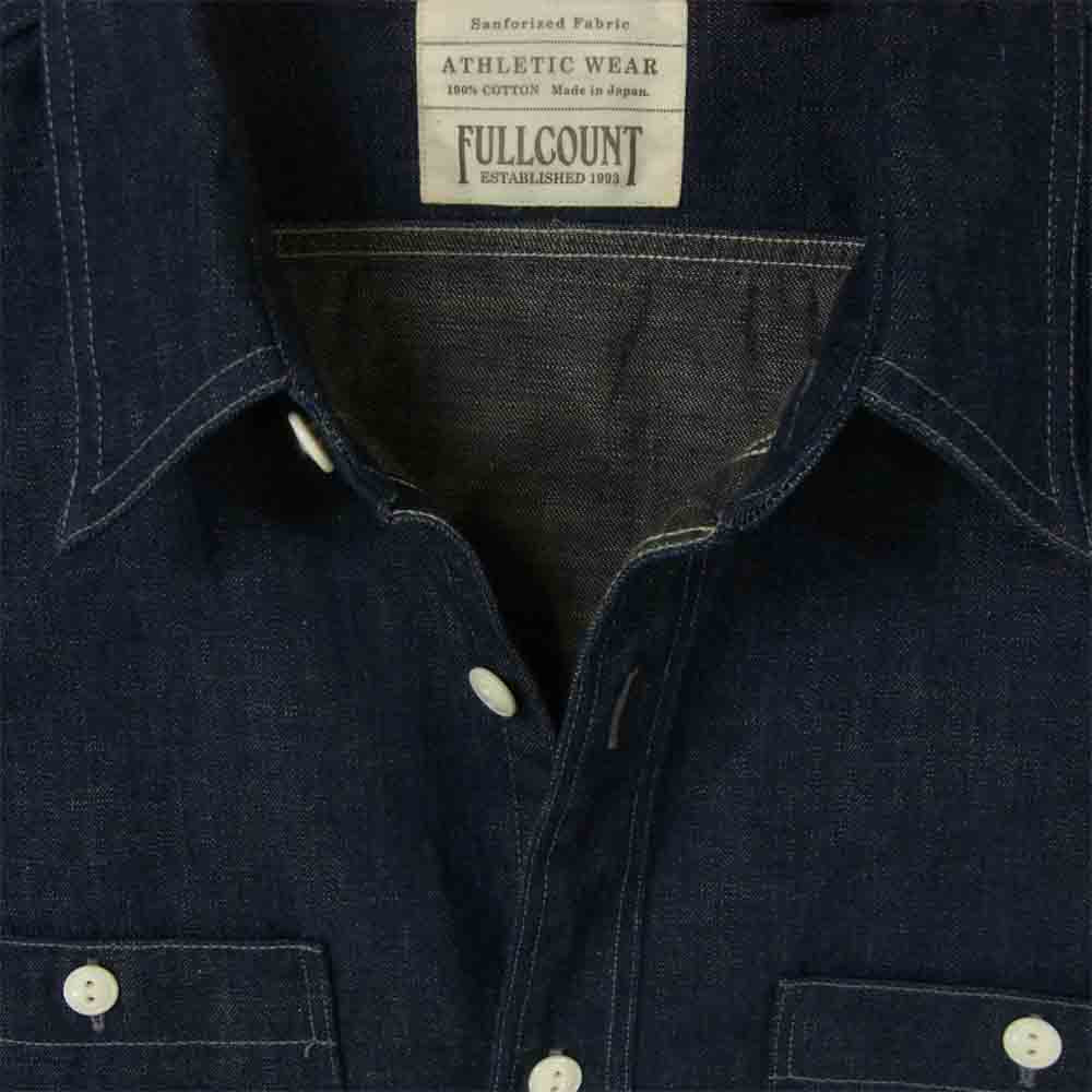 FULLCOUNT フルカウント 4890 Denim Work Shirt デニム ワーク 長袖 シャツ インディゴブルー系 42【美品】【中古】