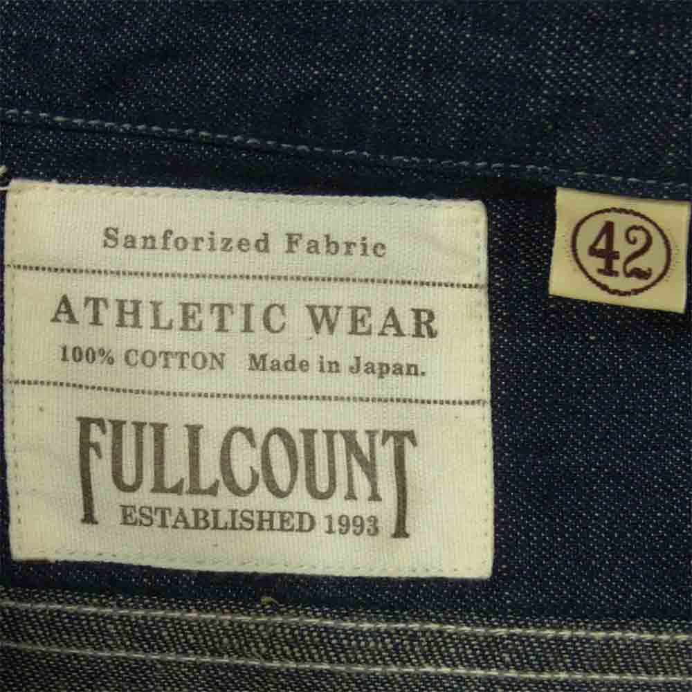 FULLCOUNT フルカウント 4890 Denim Work Shirt デニム ワーク 長袖 シャツ インディゴブルー系 42【美品】【中古】