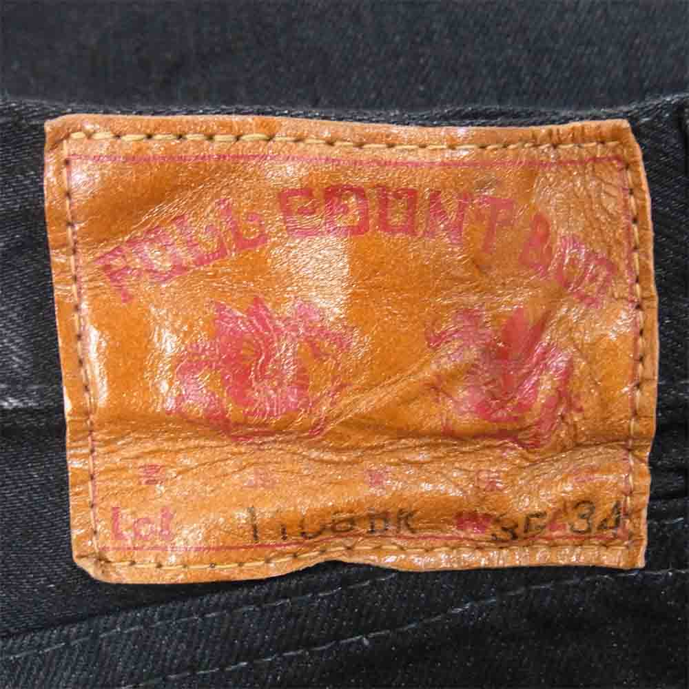 FULLCOUNT フルカウント 1108BK スリム ストレート ブラック セルビッジ デニム パンツ ブラック系 35【中古】