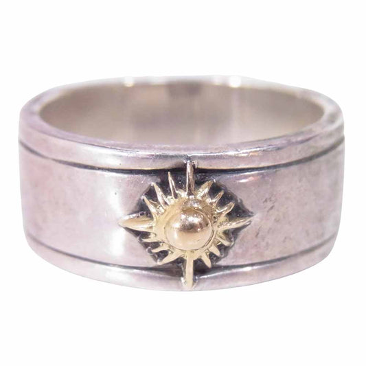 ARIZONA FREEDOM アリゾナフリーダム K18 太陽神 ライン入り リング シルバー系 22～23号程度【中古】