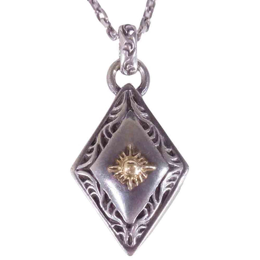 ARIZONA FREEDOM アリゾナフリーダム K18 太陽神 ペンダント ラスター トップ チェーン ネックレス シルバー系【中古】