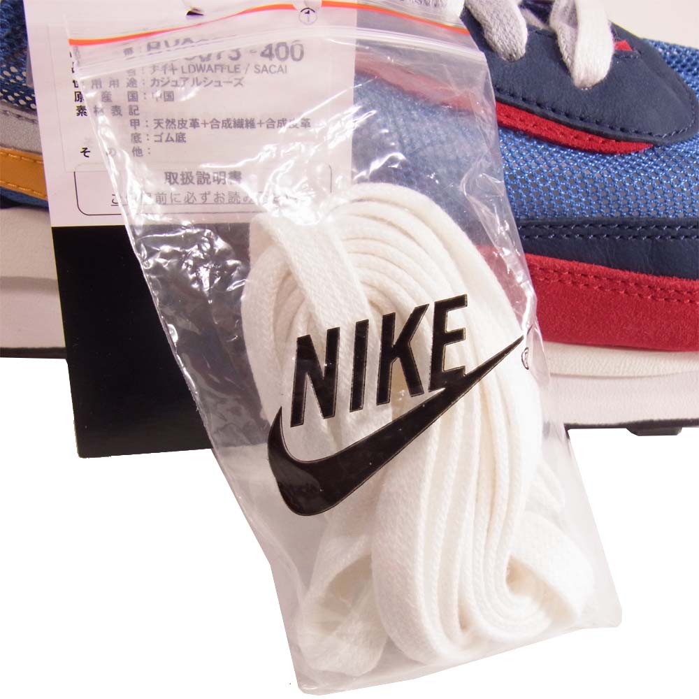 NIKE ナイキ 19SS BV0073-400 × サカイ sacai LD Waffle ワッフル スニーカー ブルー系×レッド系×イエロー系【美品】【中古】