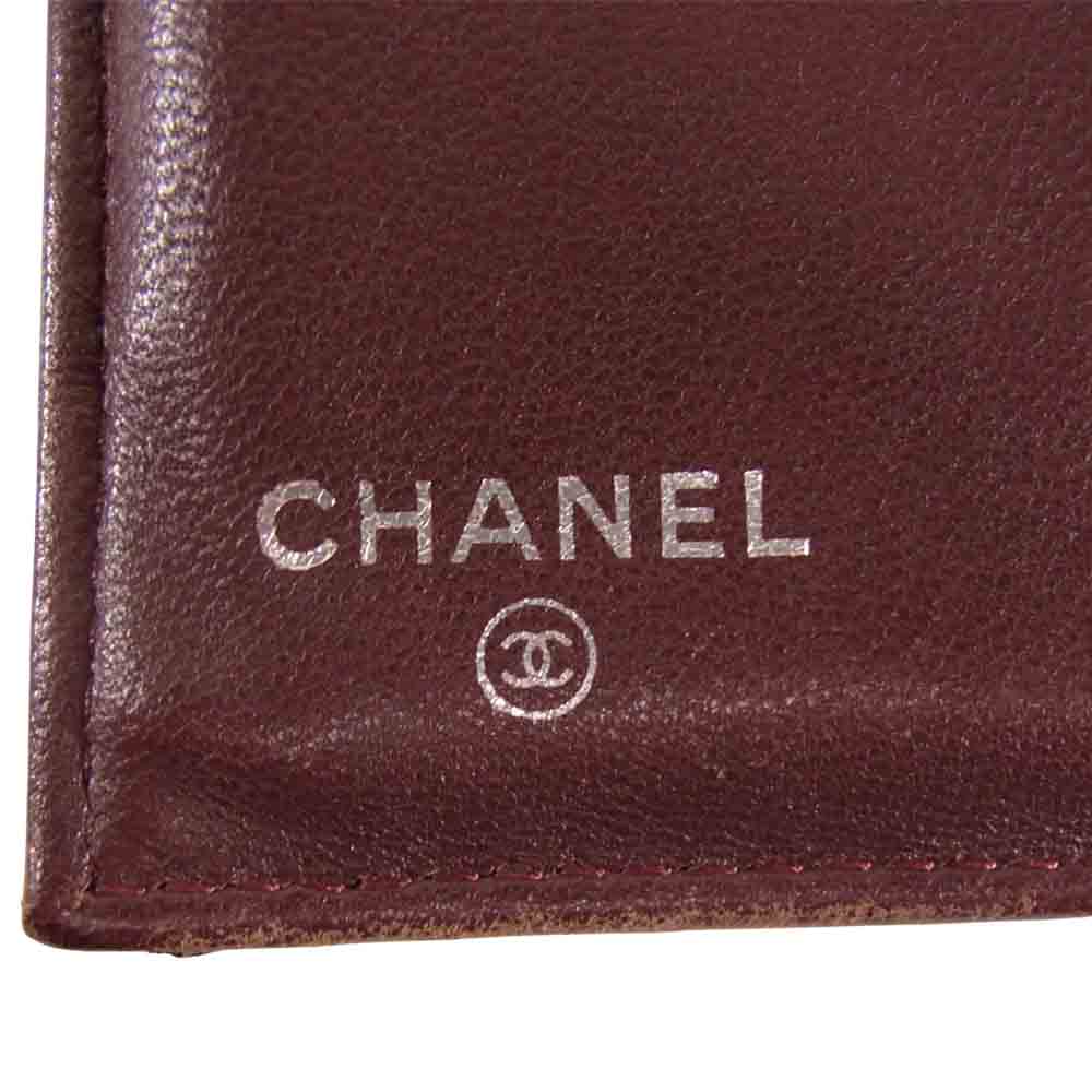 CHANEL シャネル A31506 マトラッセ ラムスキン 3つ折り ウォレット 長財布 ブラック系 ブラウン系【中古】