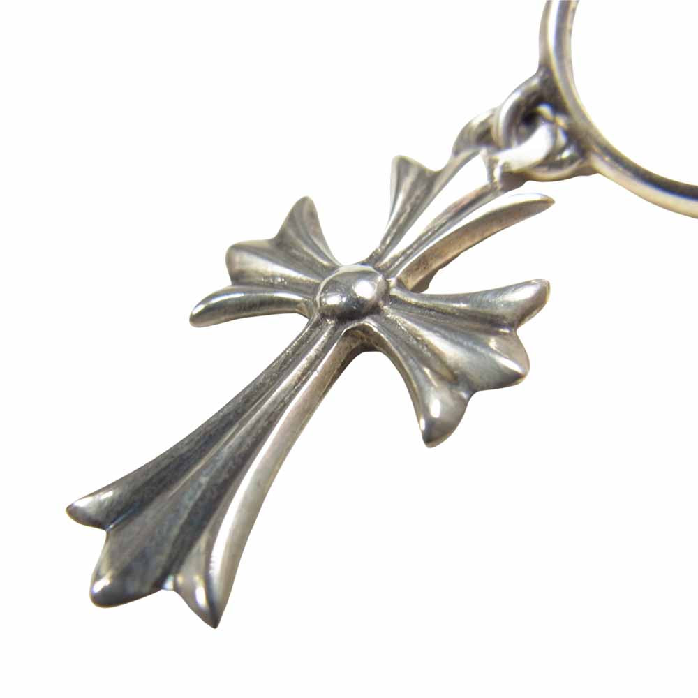 CHROME HEARTS クロムハーツ（原本無） TINY CH CROSS クロス フープ ピアス シルバー系【中古】