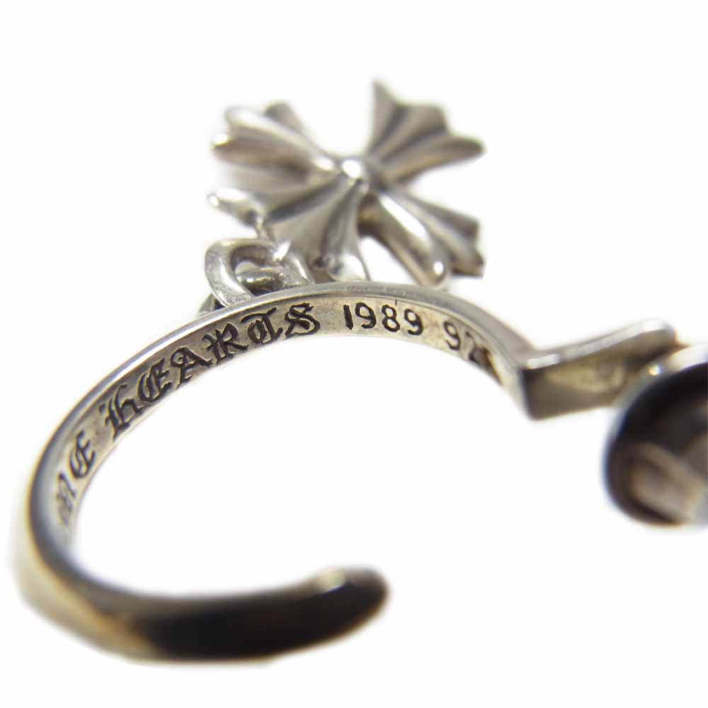 CHROME HEARTS クロムハーツ（原本無） TINY CH CROSS クロス フープ ピアス シルバー系【中古】