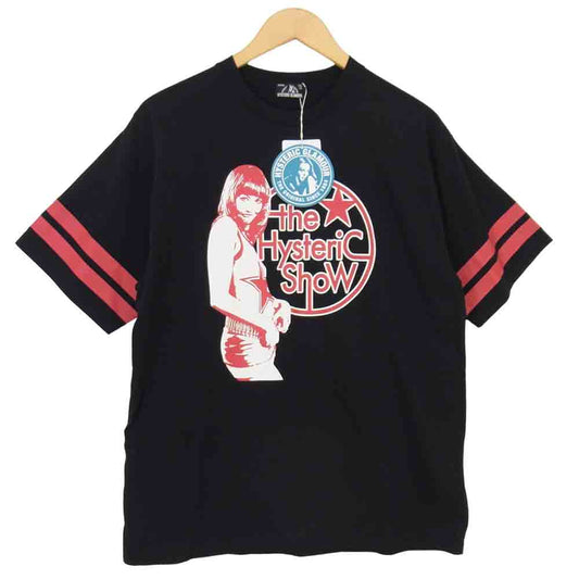 HYSTERIC GLAMOUR ヒステリックグラマー 02211CT19 SHOW WOMAN ショー ウーマン プリント Tシャツ ブラック系 L【新古品】【未使用】【中古】