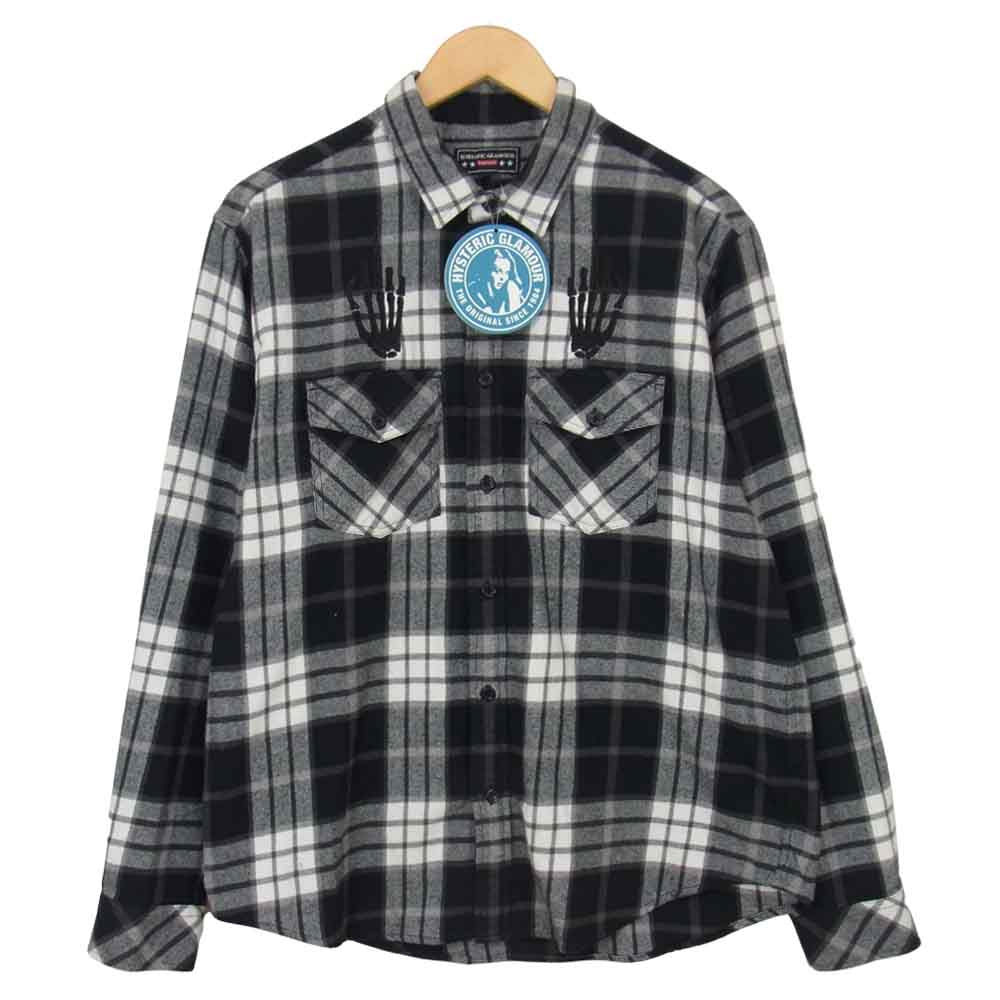 Supreme シュプリーム 21SS 02211Zl07396 × HYSTERIC GLAMOUR ヒステリックグラマー Plaid Flannel Shirt プレイド フランネル チェック シャツ ブラック系 M【中古】