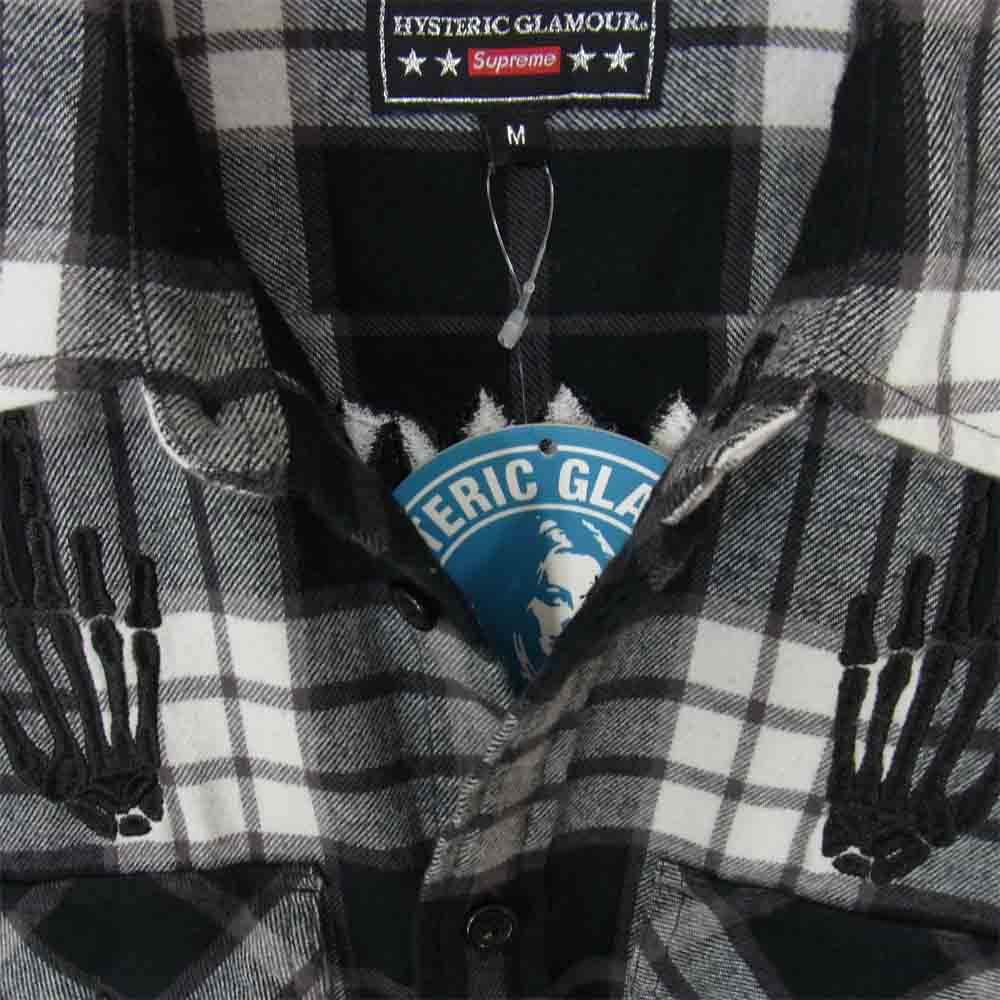 Supreme シュプリーム 21SS 02211Zl07396 × HYSTERIC GLAMOUR ヒステリックグラマー Plaid Flannel Shirt プレイド フランネル チェック シャツ ブラック系 M【中古】