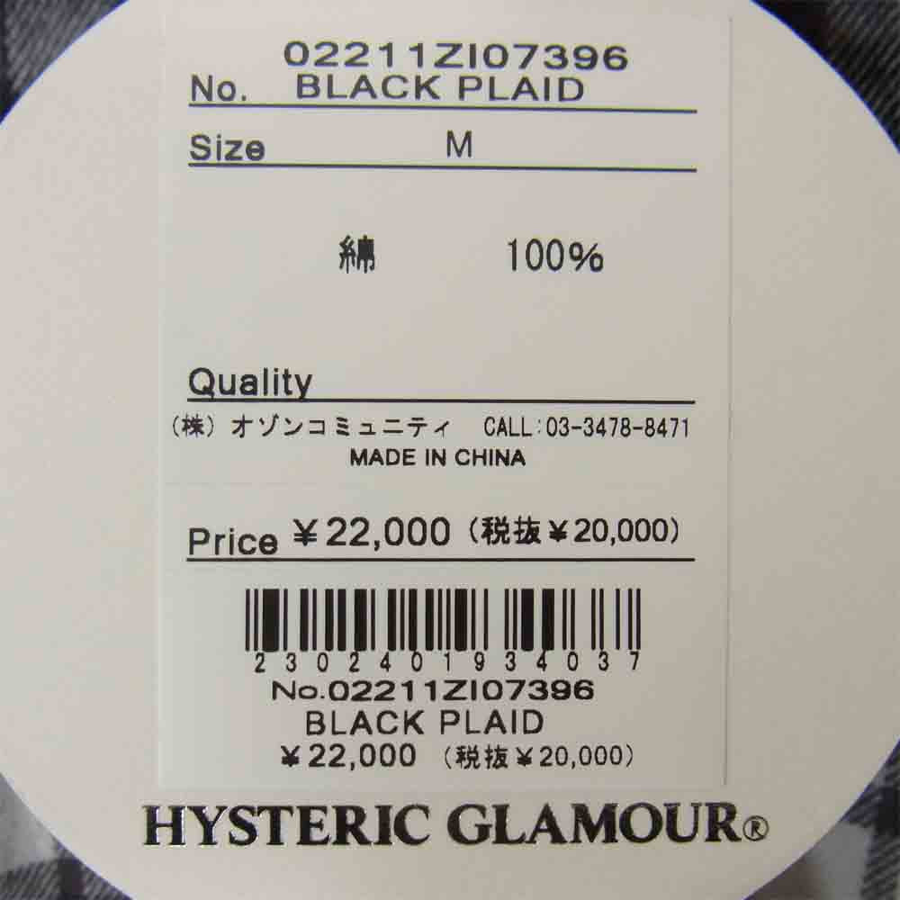Supreme シュプリーム 21SS 02211Zl07396 × HYSTERIC GLAMOUR ヒステリックグラマー Plaid Flannel Shirt プレイド フランネル チェック シャツ ブラック系 M【中古】