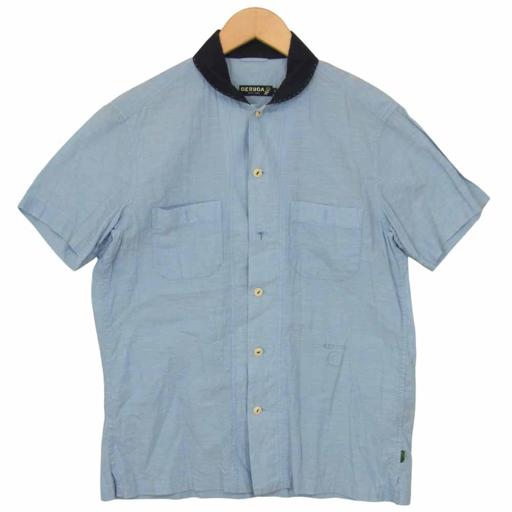 GERUGA ゲルガ オープンカラー 半袖 シャツ ライトブルー系 2【中古】