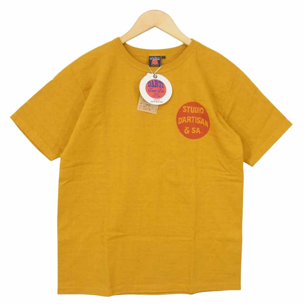 STUDIO D’ARTISAN ステュディオダルチザン 9915B Special Wave Overalls 吊り編み Tシャツ イエロー系 L【新古品】【未使用】【中古】