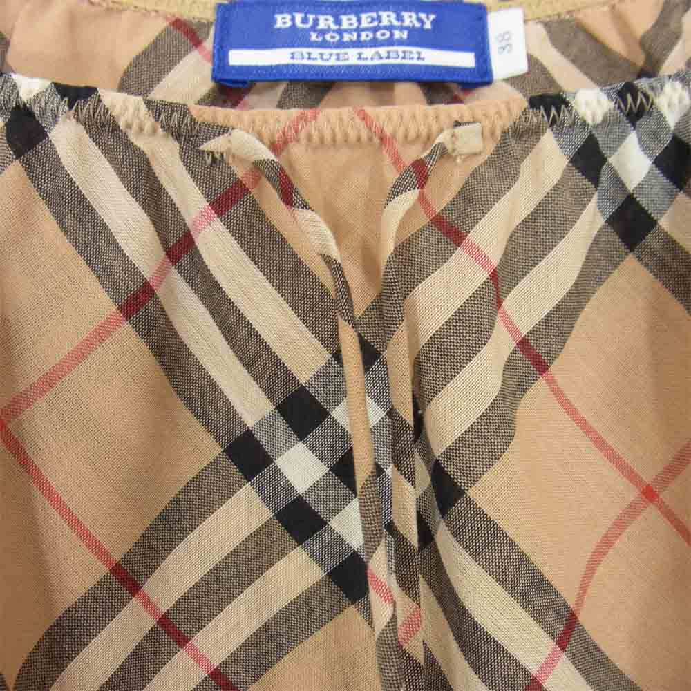 BURBERRY BLUE LABEL バーバリーブルーレーベル FM503-310 半袖 ワンピース ブラウン系 38【美品】【中古】