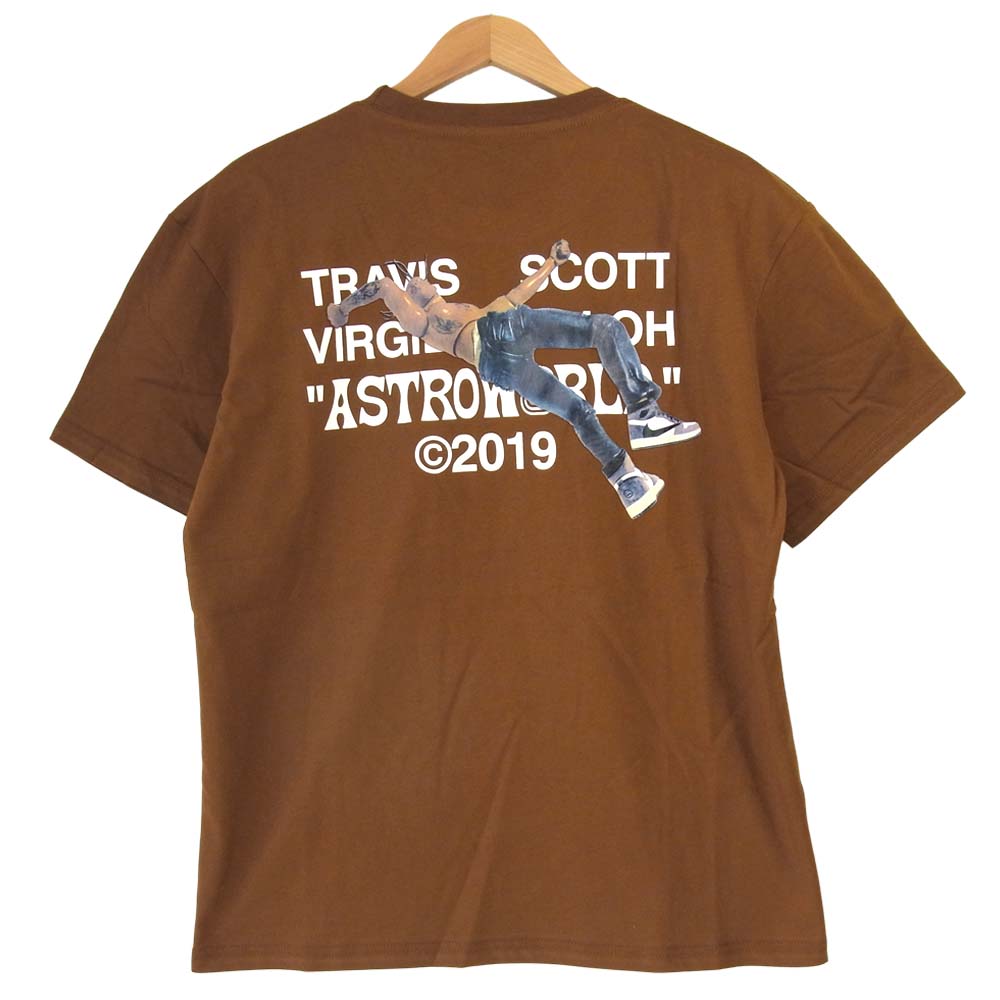 トラヴィススコット × VIRGIL ABLOH AJ1 TE ヴァージル アブロー Tシャツ ブラウン系 L【新古品】【未使用】【中古】