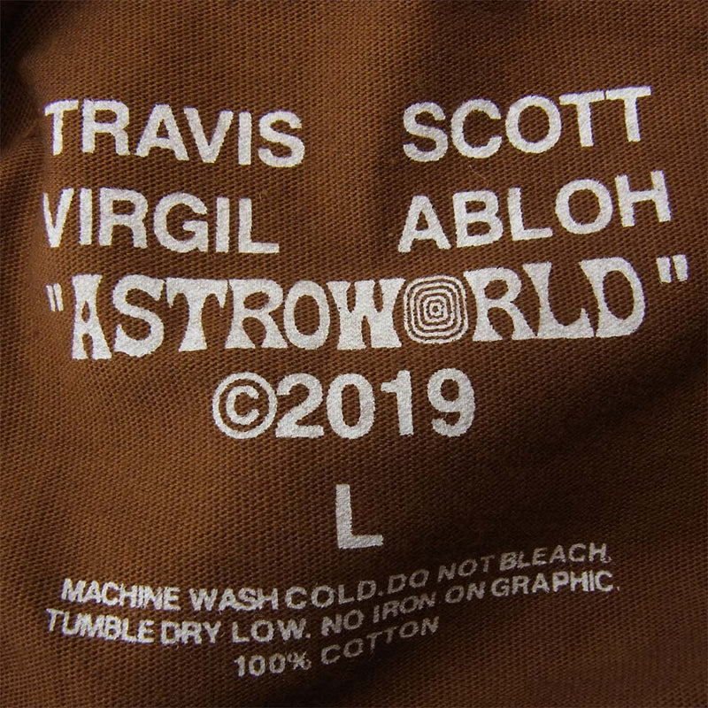 トラヴィススコット × VIRGIL ABLOH AJ1 TE ヴァージル アブロー Tシャツ ブラウン系 L【新古品】【未使用】【中古】