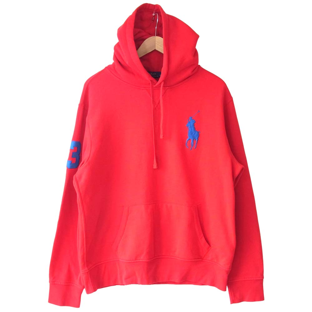 POLO RALPH LAUREN ポロ・ラルフローレン 国内正規品 ビックポニー ロゴ パーカー レッド レッド系 L【美品】【中古】