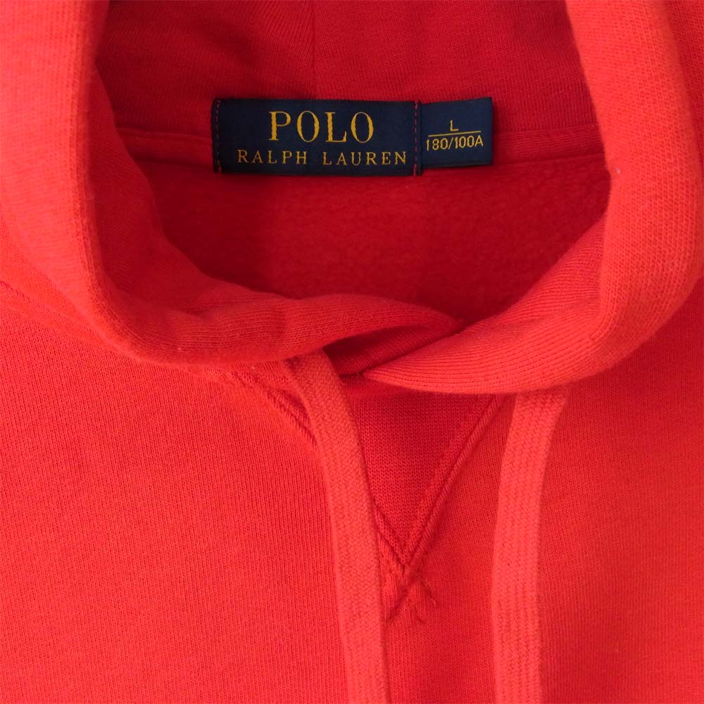 POLO RALPH LAUREN ポロ・ラルフローレン 国内正規品 ビックポニー ロゴ パーカー レッド レッド系 L【美品】【中古】