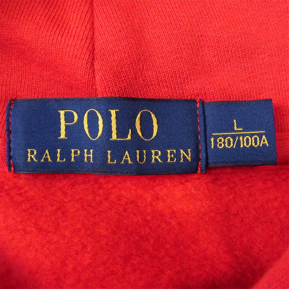 POLO RALPH LAUREN ポロ・ラルフローレン 国内正規品 ビックポニー ロゴ パーカー レッド レッド系 L【美品】【中古】