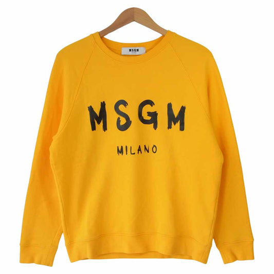 MSGM エムエスジーエム ロゴ プリント スウェット イエロー系 S【美品】【中古】