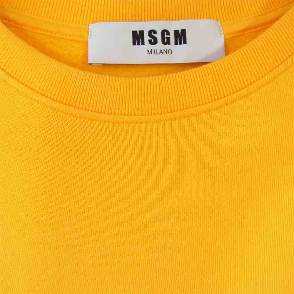 MSGM エムエスジーエム ロゴ プリント スウェット イエロー系 S【美品】【中古】
