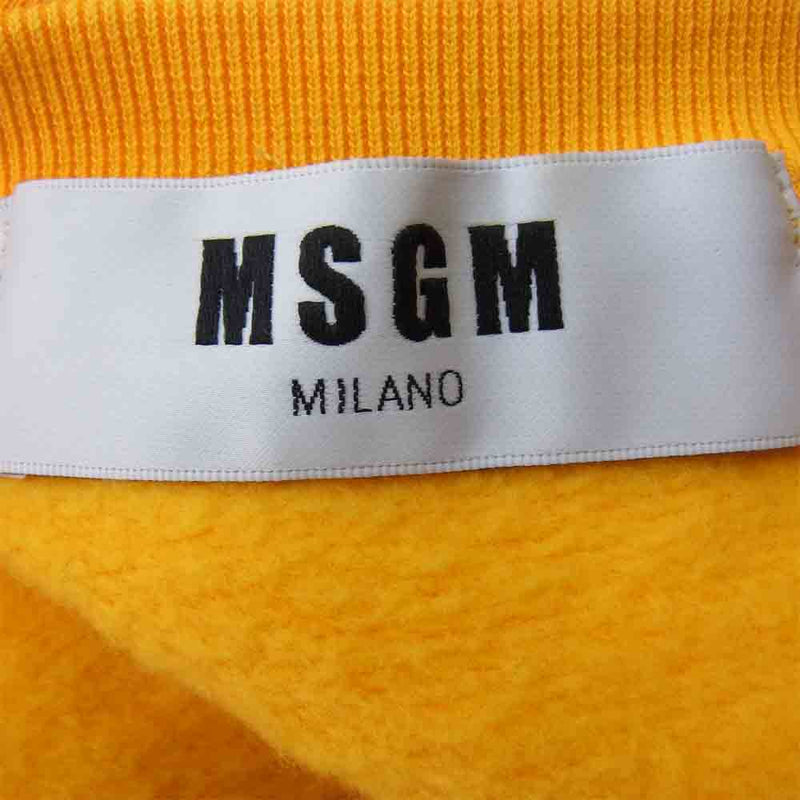 MSGM エムエスジーエム ロゴ プリント スウェット イエロー系 S【美品】【中古】