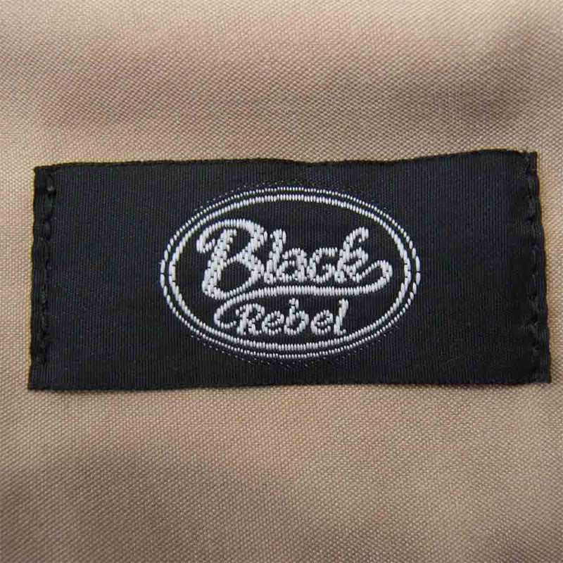 RUDE GALLERY BLACK REBEL ルードギャラリーブラックレーベル バックプリント 半袖 オープンカラー シャツ ベージュ系 L【中古】
