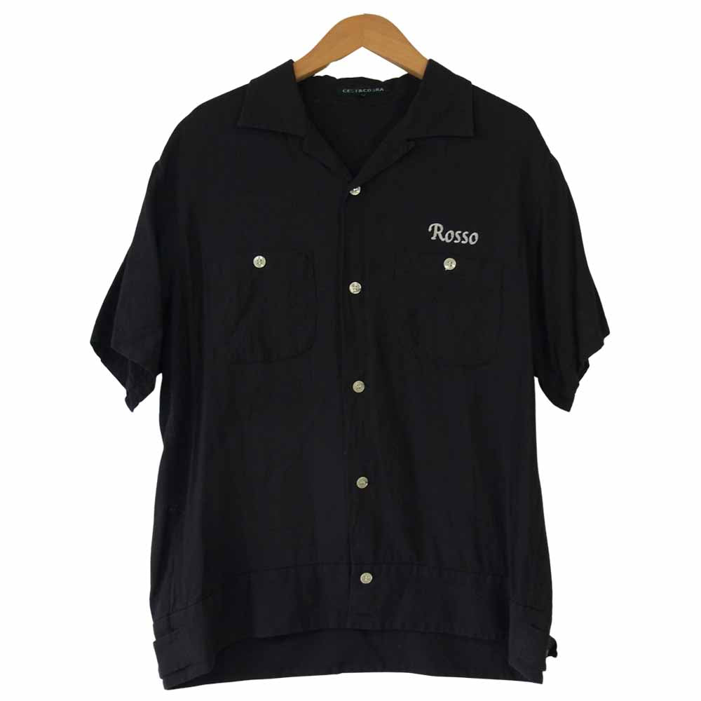 Celt&Cobra ケルト&コブラ ROSSO ロッソ バック刺繍 オープンカラー 半袖 シャツ ブラック系 L【中古】