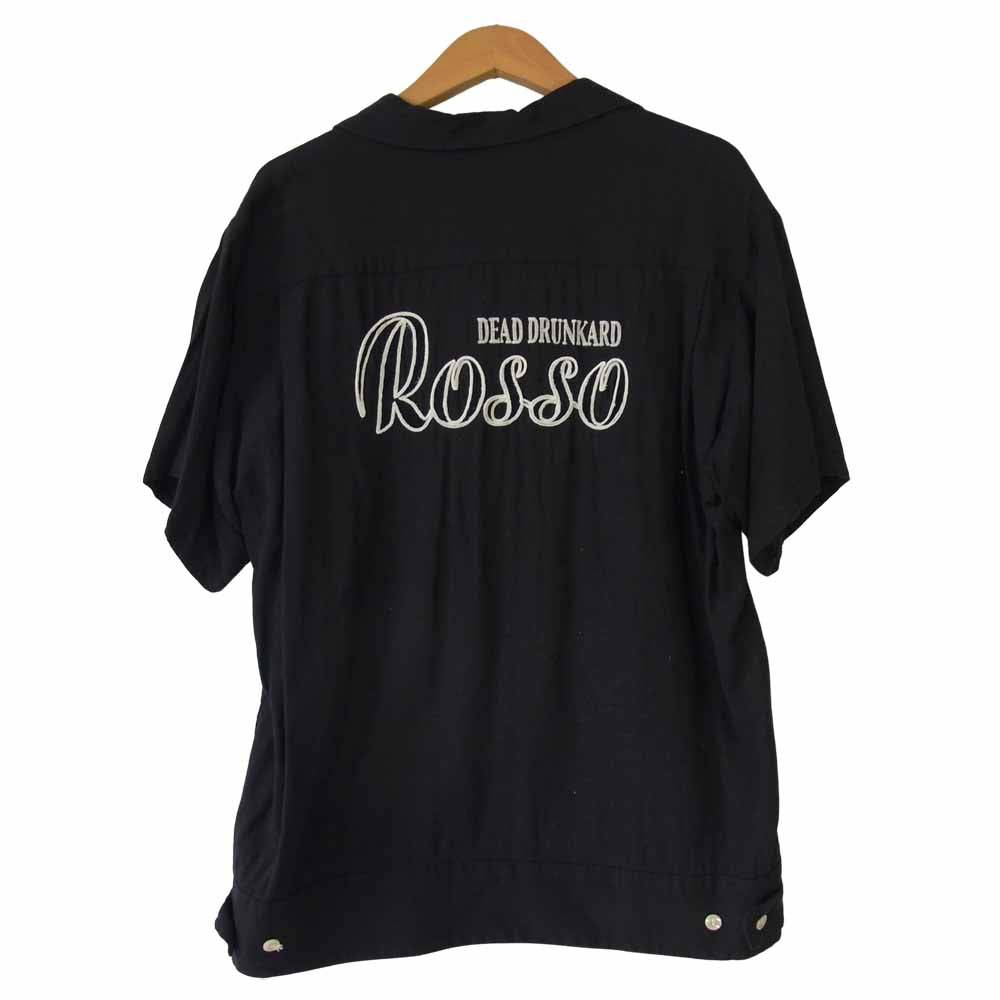 Celt&Cobra ケルト&コブラ ROSSO ロッソ バック刺繍 オープンカラー 半袖 シャツ ブラック系 L【中古】