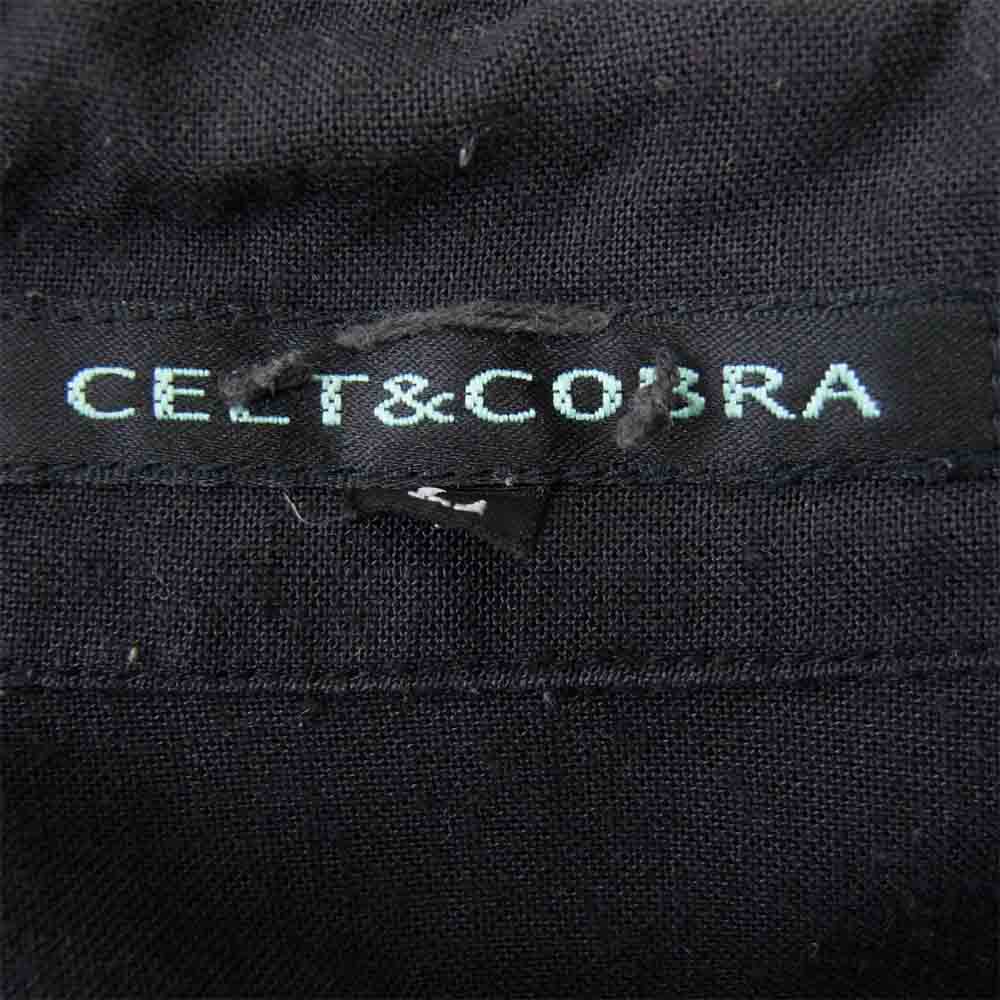 Celt&Cobra ケルト&コブラ ROSSO ロッソ バック刺繍 オープンカラー 半袖 シャツ ブラック系 L【中古】