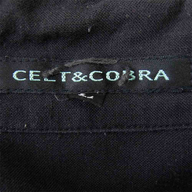 Celt&Cobra ケルト&コブラ ROSSO ロッソ バック刺繍 オープンカラー 半袖 シャツ ブラック系 L【中古】