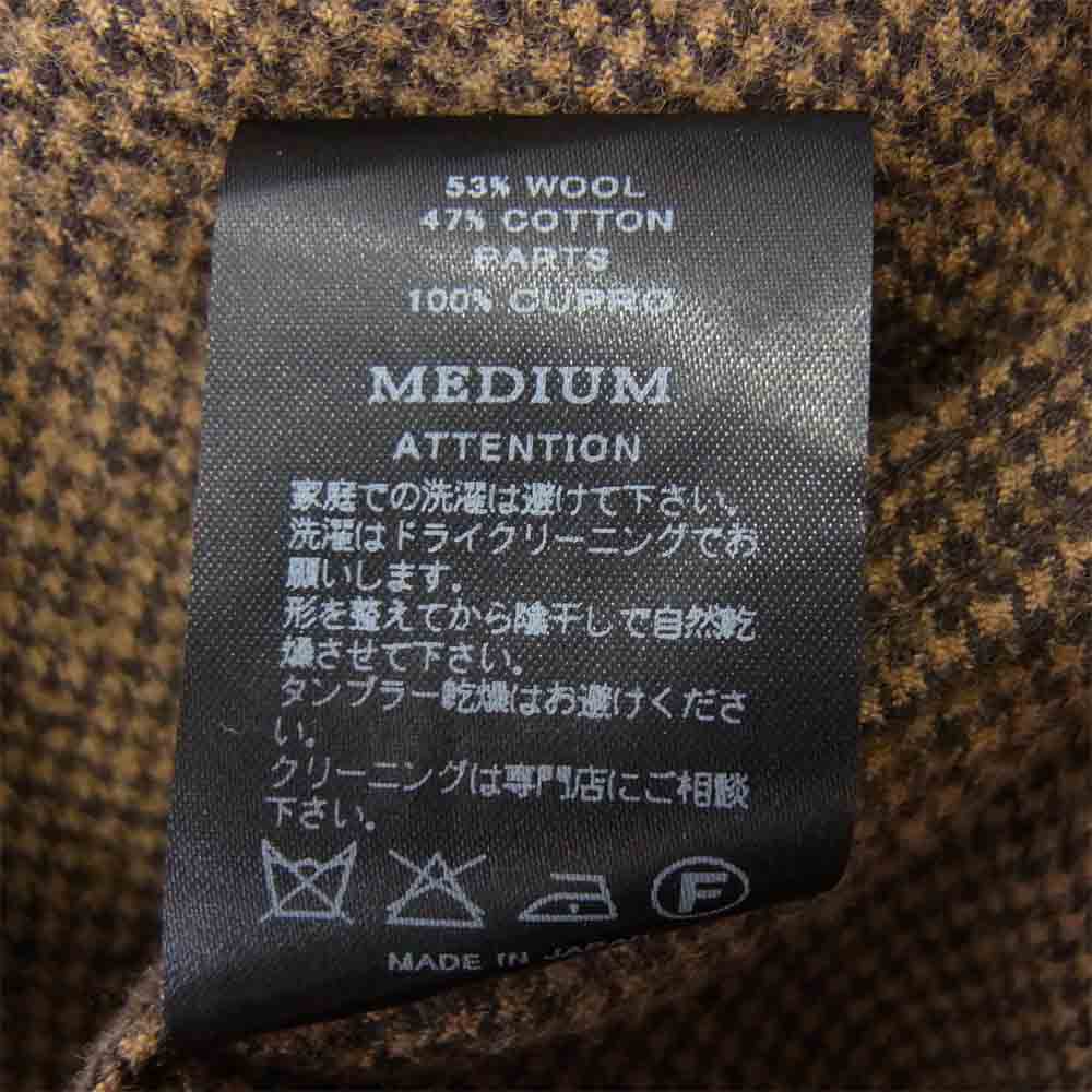 RUDE GALLERY BLACK REBEL ルードギャラリーブラックレーベル ウール×コットン ハウンドトゥース ウエスタンシャツ シャツ ブラウン系 M【中古】