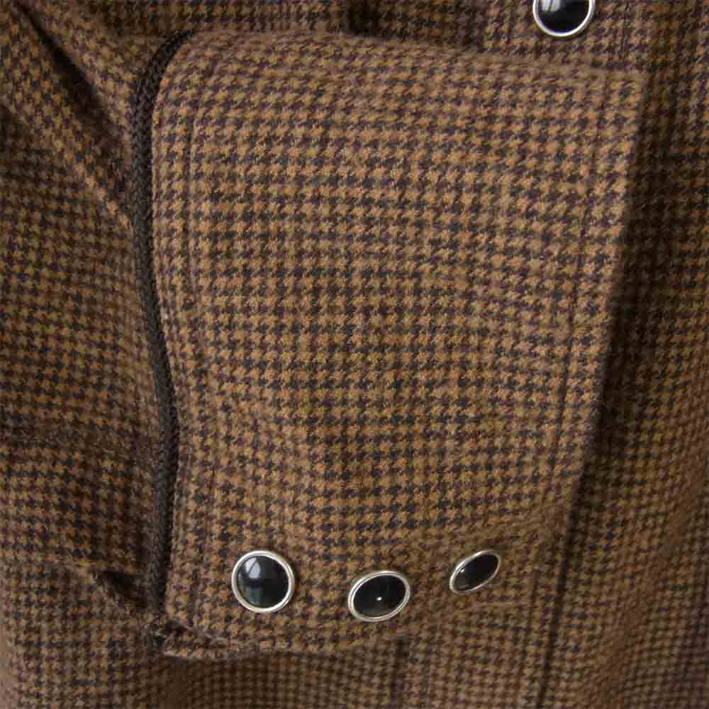 RUDE GALLERY BLACK REBEL ルードギャラリーブラックレーベル ウール×コットン ハウンドトゥース ウエスタンシャツ シャツ ブラウン系 M【中古】