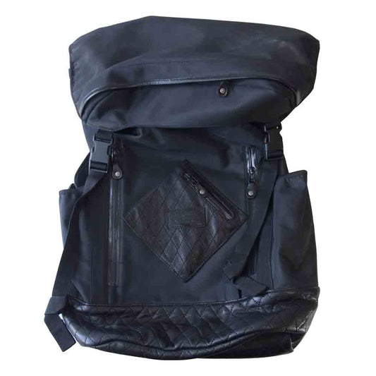 RUDE GALLERY BLACK REBEL ルードギャラリーブラックレーベル カウハイド レザー 切替 バックパック リュック ブラック系【中古】