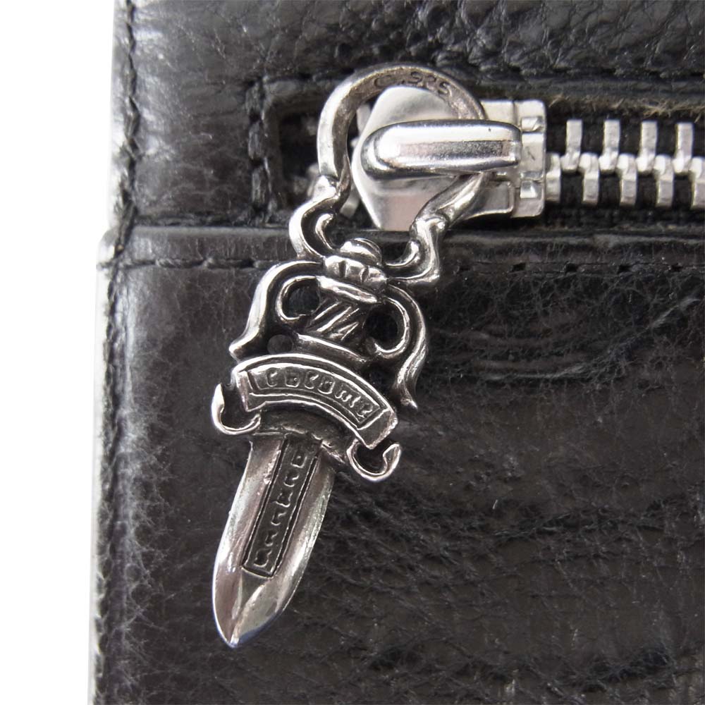 CHROME HEARTS クロムハーツ（原本無） WALLET WAVE CH クロスボールボタン ウェーブ ウォレット ブラック系【中古】