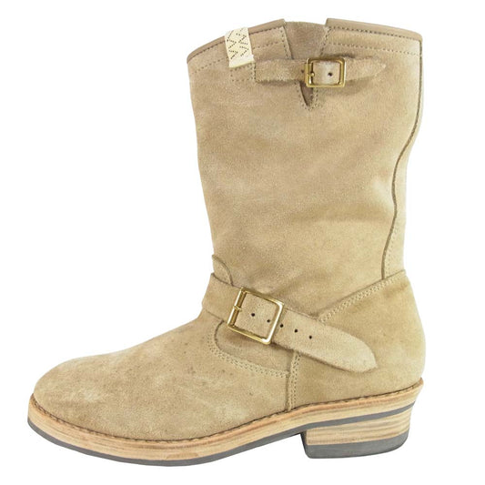 VISVIM ビズビム 0120102002007 T.W.O.-FOLK (SUEDE) スエード ブーツ ベルト ベージュ系 US8【中古】